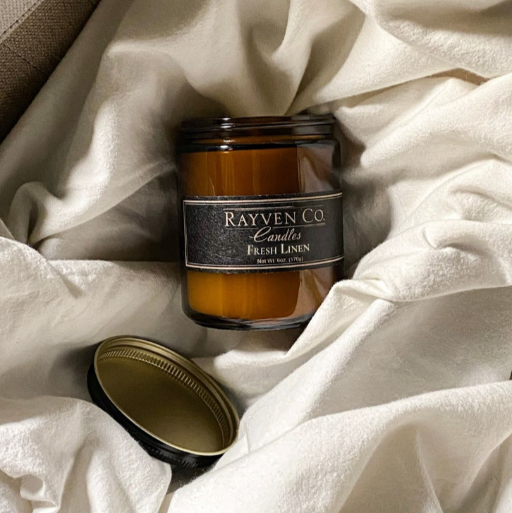 Fresh Linen Candle from Rayven Candles