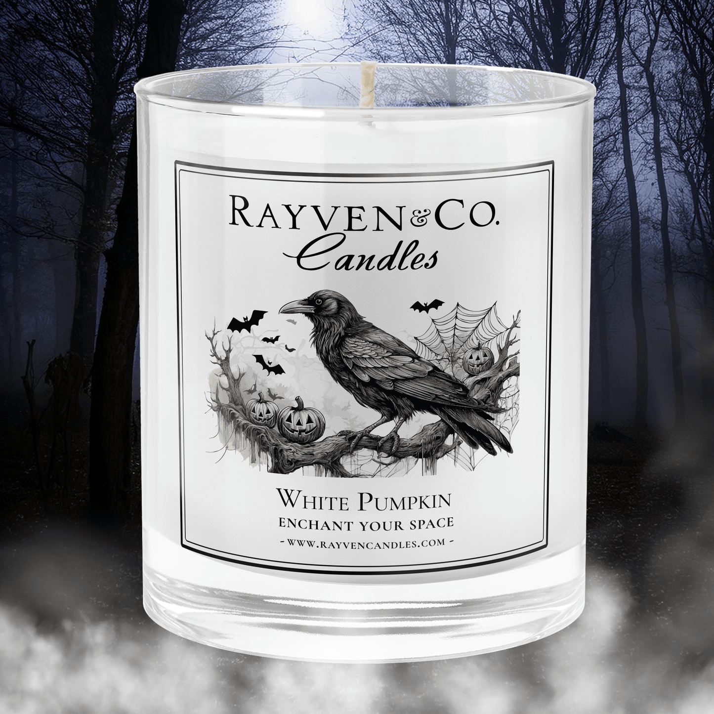halloween white pumpkin candle