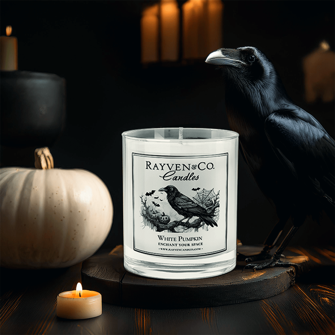 light white pumpkin candle