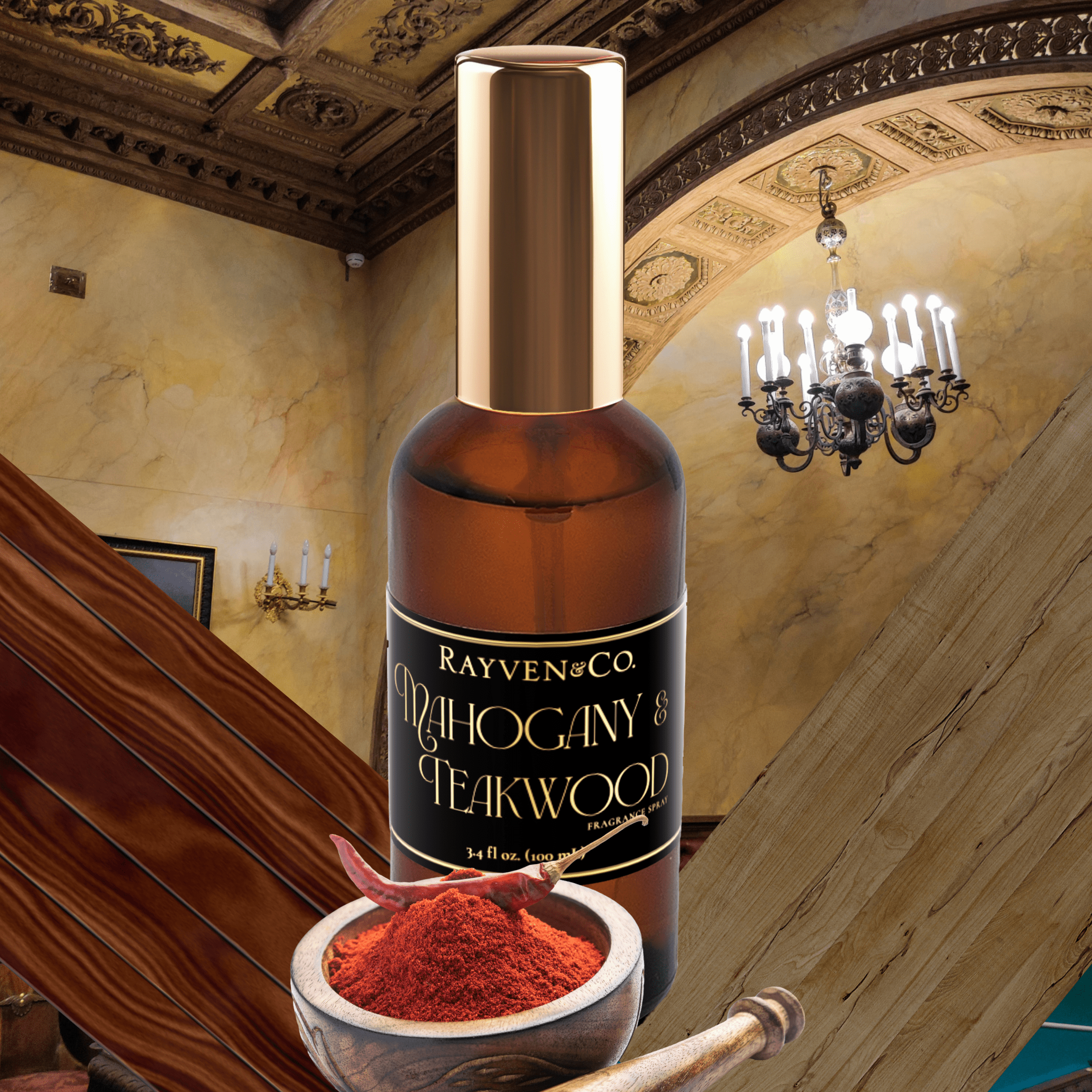 Mahogany Teakwood Fragrance Spray | Teakwood and Oak Cologne Spray