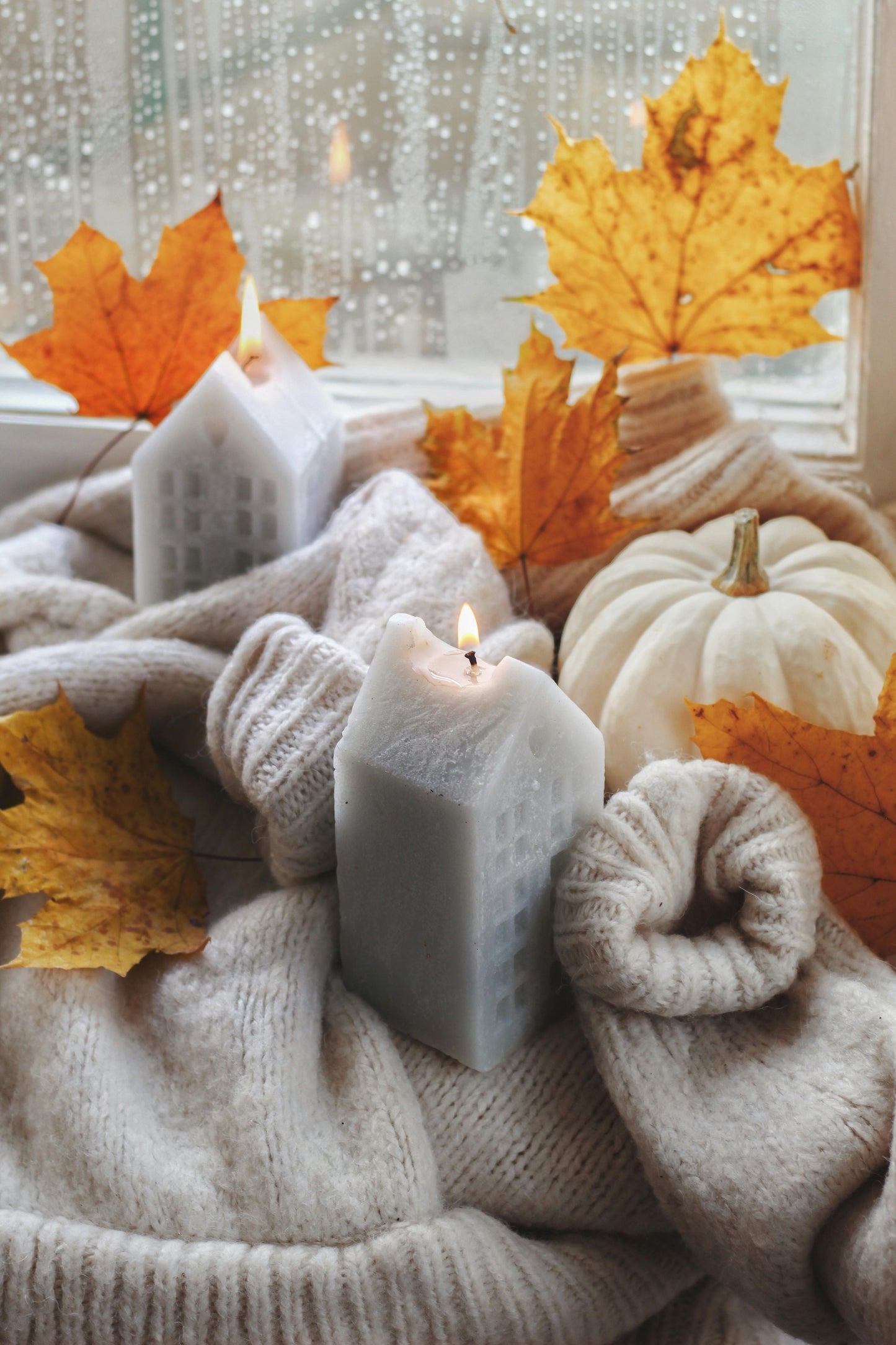Autumn White Pumpkin Candle