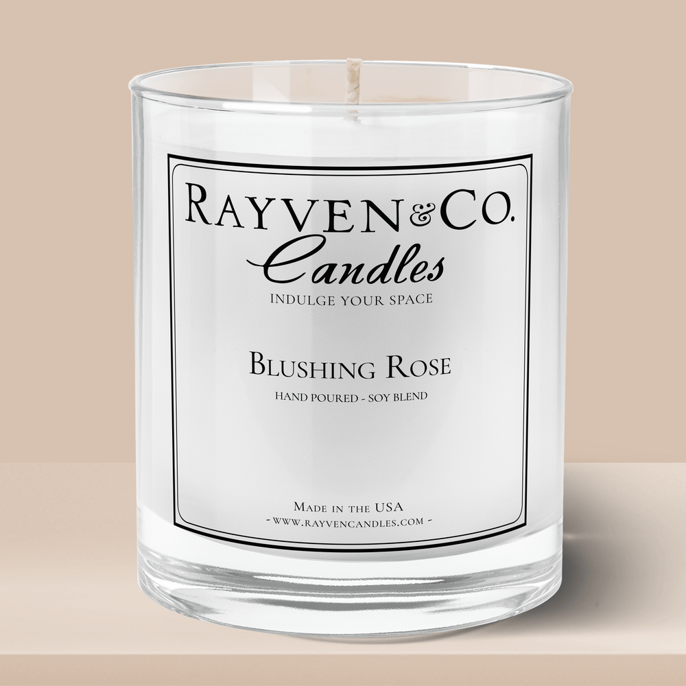 Blushing Rose 11oz Candle Jar, perfect light rose candle scent