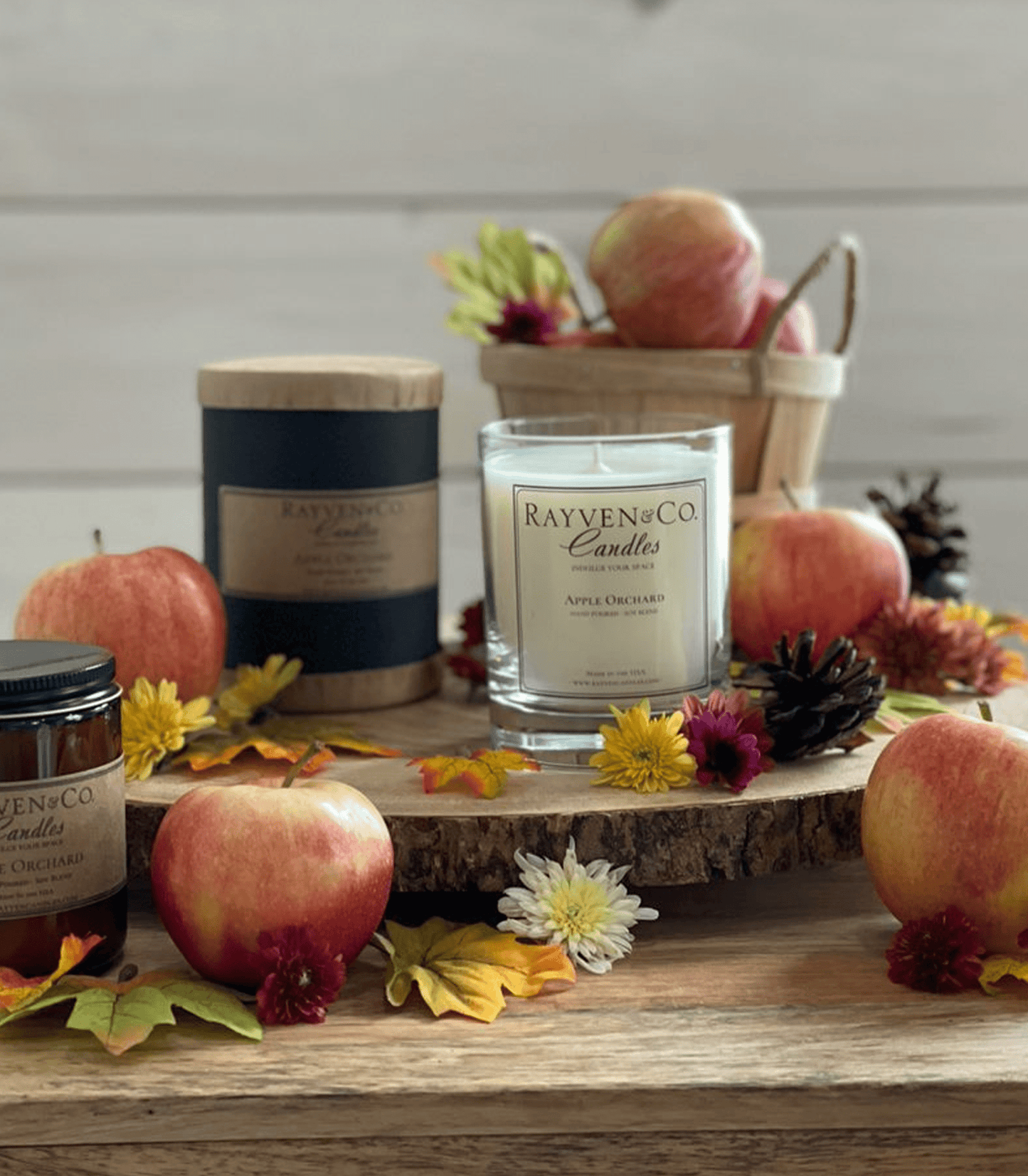 Candles inspired by an apple orchard