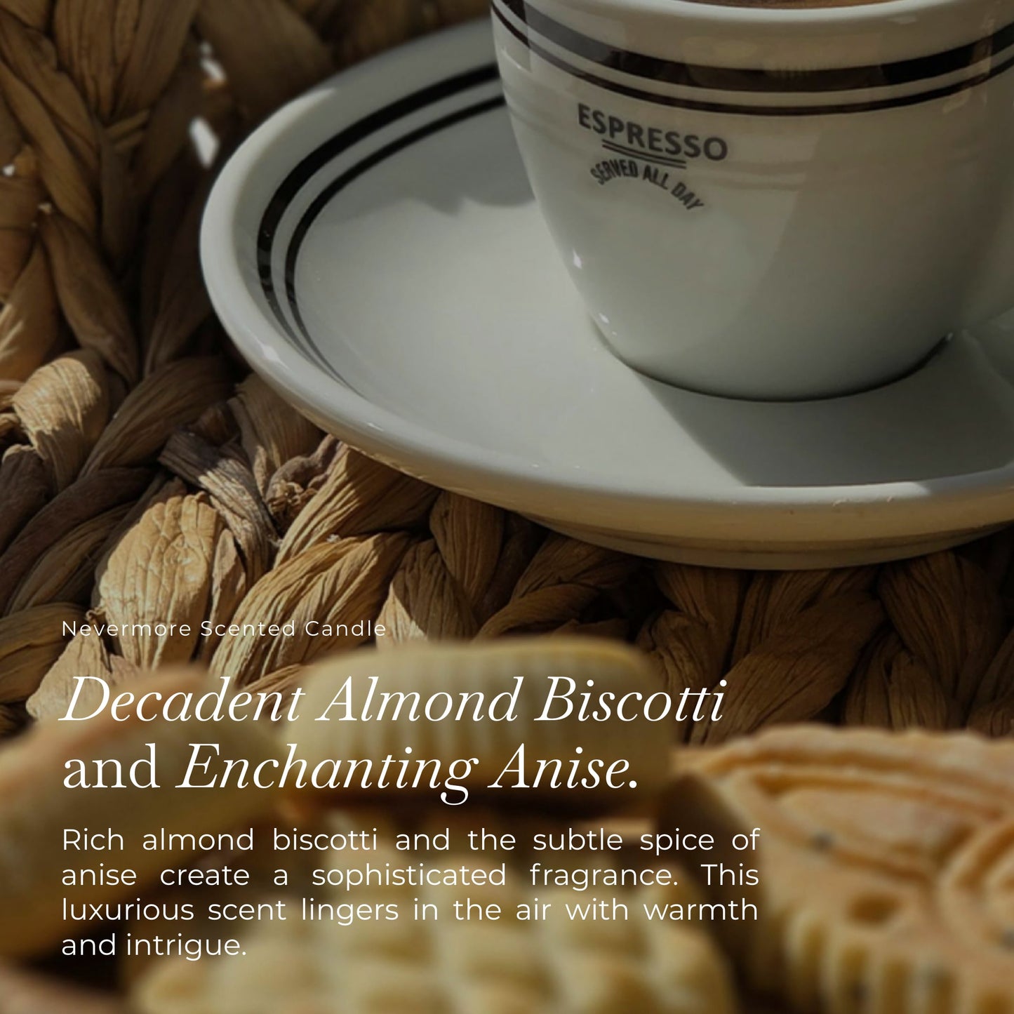 Nevermore Almond Biscotti Scented Candle for Halloween